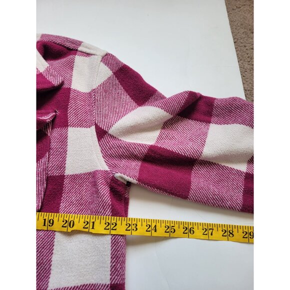 Member's Mark Button Front Plaid Shacket Size L Crimson Causal Fall/Winter - Picture 10 of 12